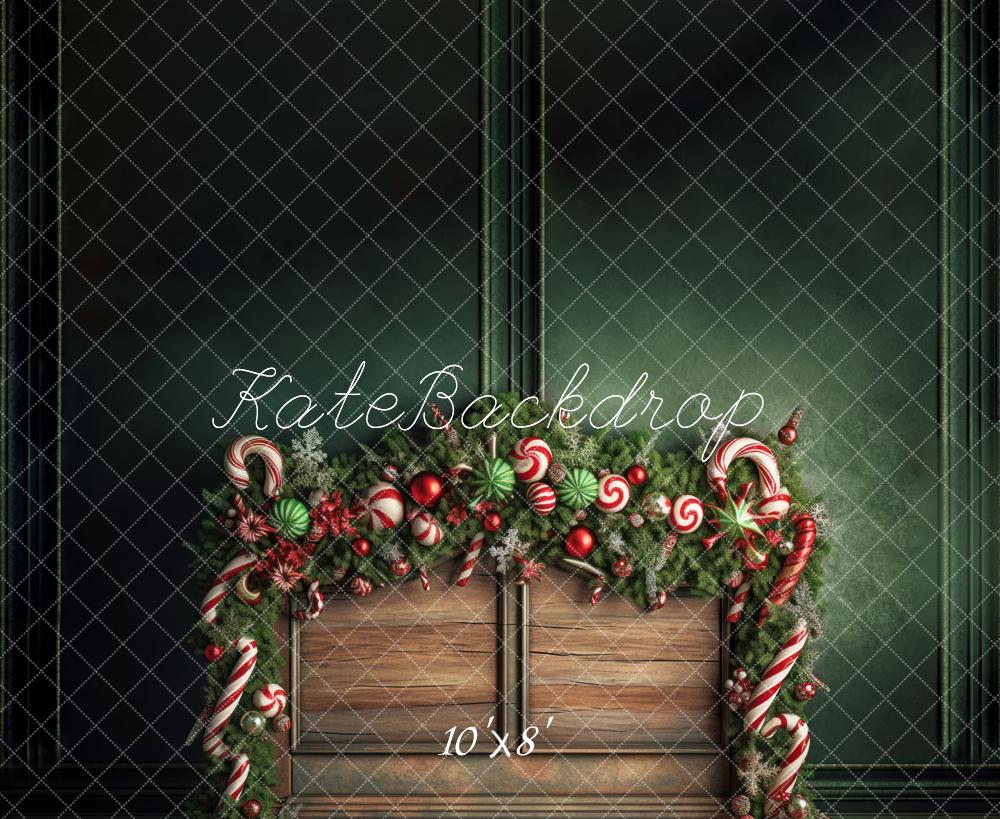 Kerstpepermuntstok-hoofdeinde-achtergrond ontworpen door Mandy Ringe Fotografie