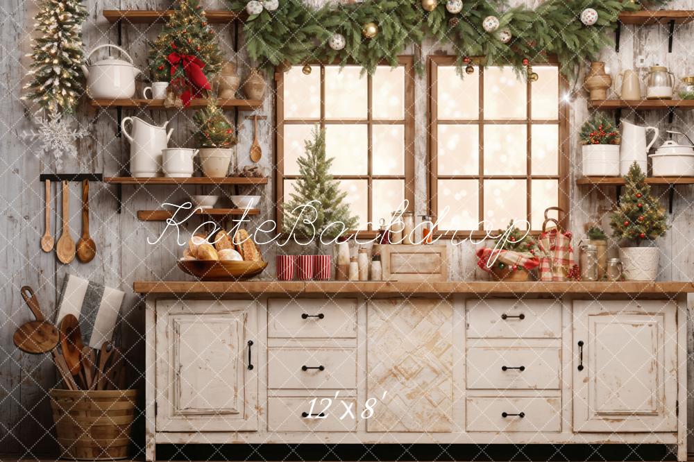 Sfondo per cucina bianco natalizio progettato da Emetselch