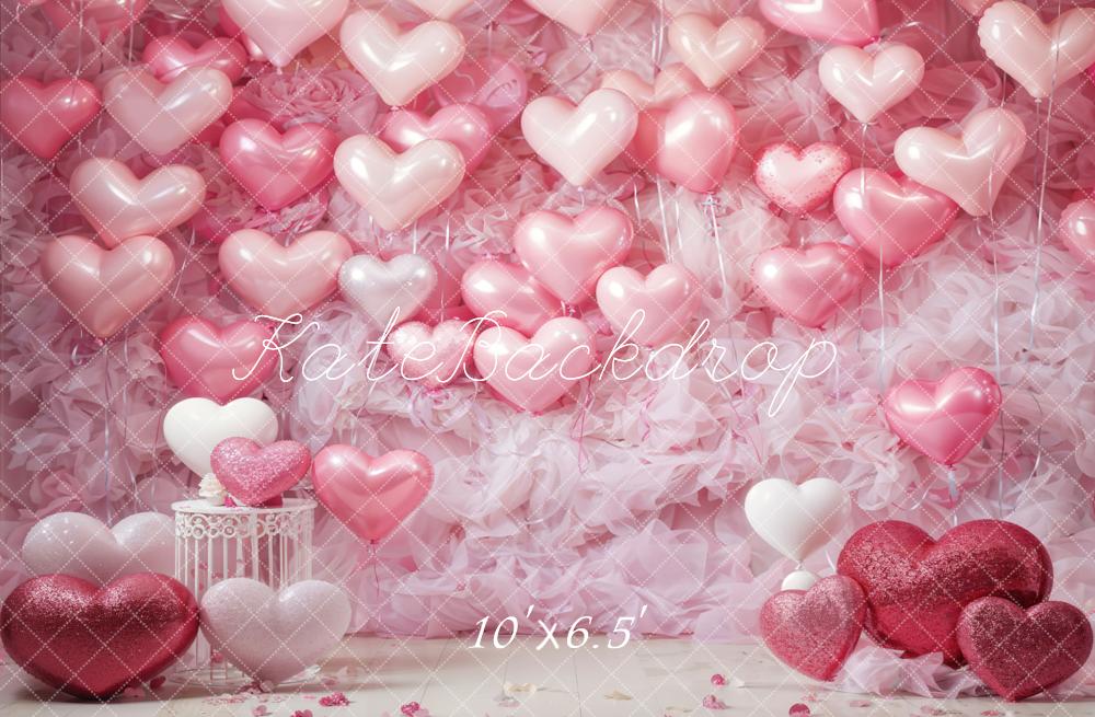 Valentijnsdag Roze Liefde Hart Ballon Romantische Kamer Achtergrond Ontworpen door Emetselch