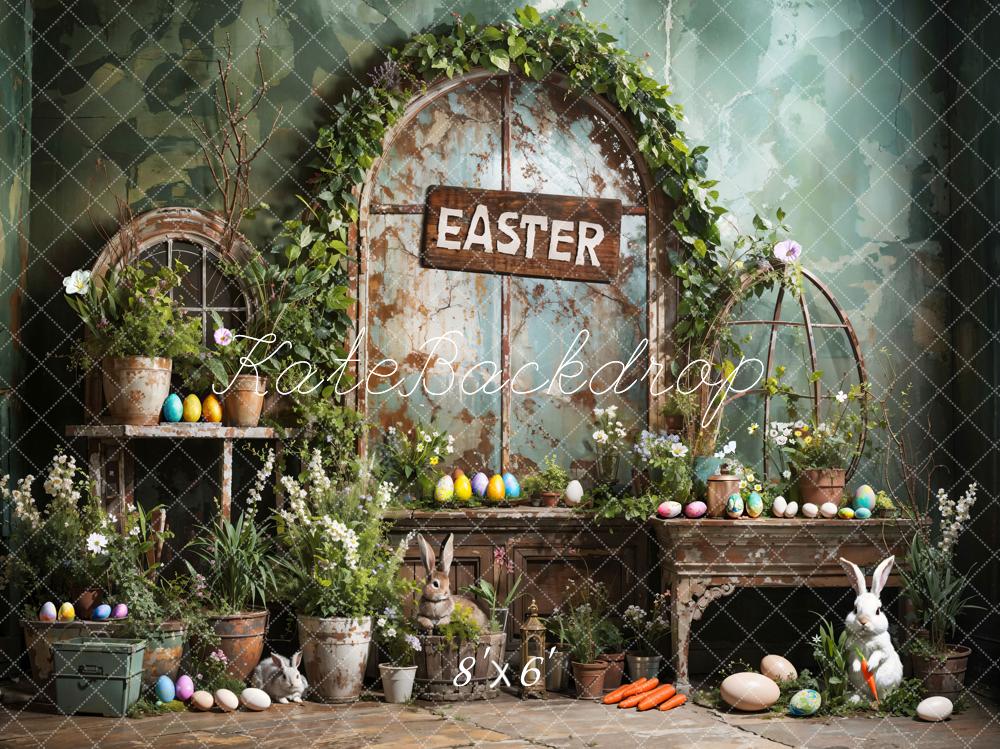 Easter Green Plant Peter Rabbit Achtergrond Ontworpen door Emetselch