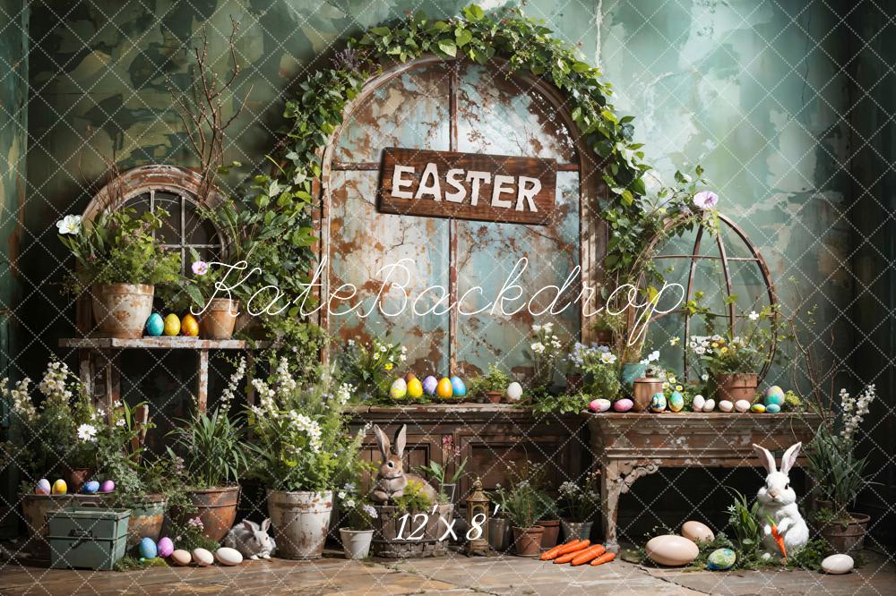 Easter Green Plant Peter Rabbit Achtergrond Ontworpen door Emetselch