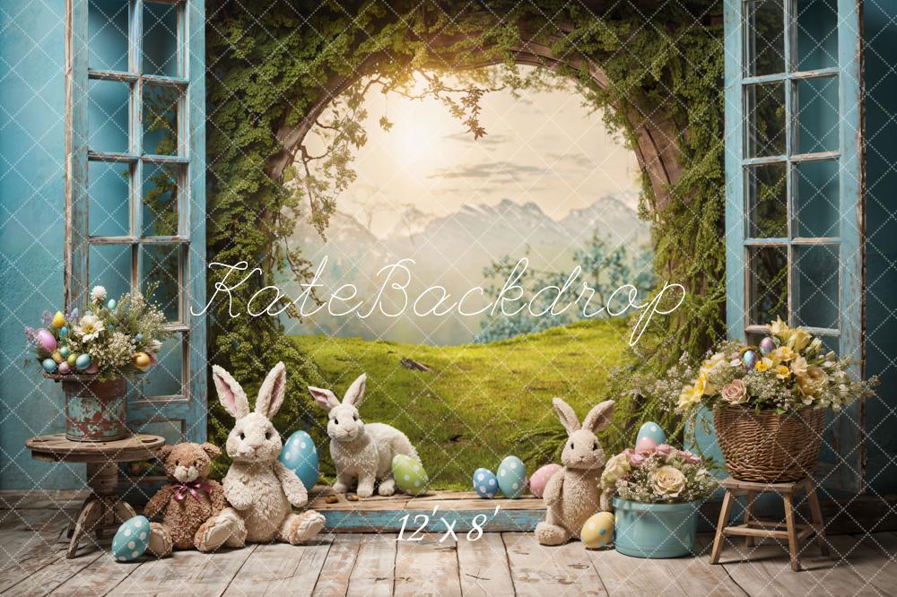 Kate Easter Bunny Window View Backdrop for Photography
