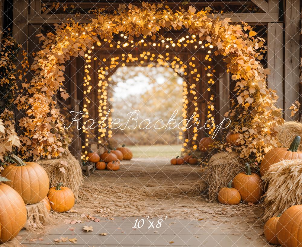 Fall Maple Arch Pumpkins Barn Foto Achtergrond Designed by Emetselch