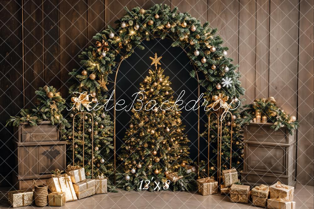 Kate Christmas Tree Arch Gifts Wood Wall Backdrop Designed by Emetselch