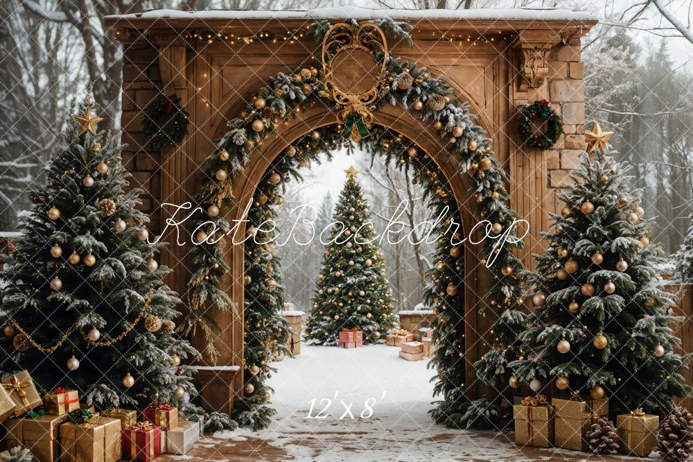 Kate Christmas Tree Retro Archway Backdrop Designed by Emetselch