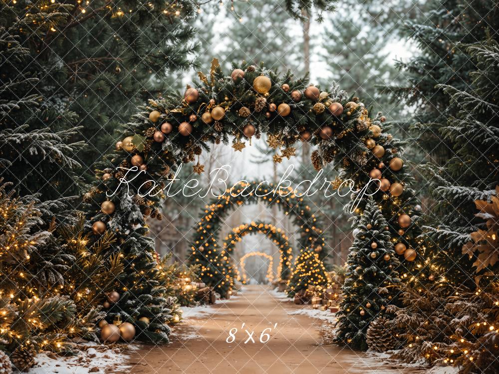 Fondo de Bosque de Arco del Árbol de Navidad Diseñado por Emetselch