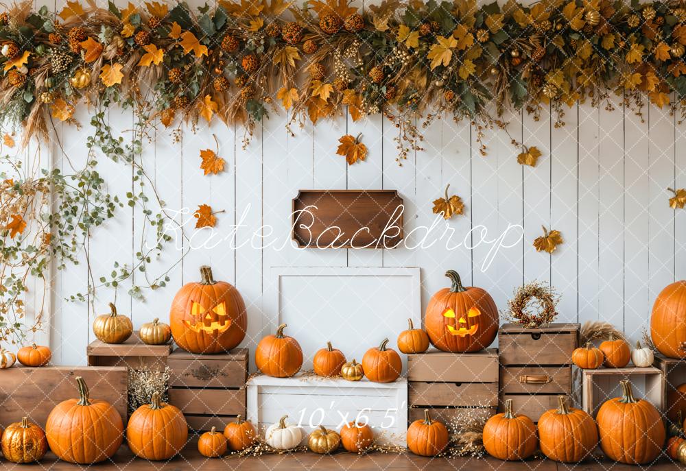 Kate Halloween Pumpkin Fall Harvest Backdrop Designed by Emetselch