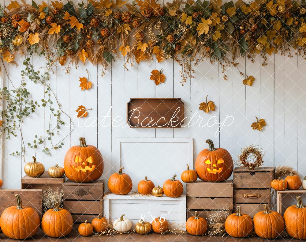 Kate Halloween Pumpkin Fall Harvest Backdrop Designed by Emetselch