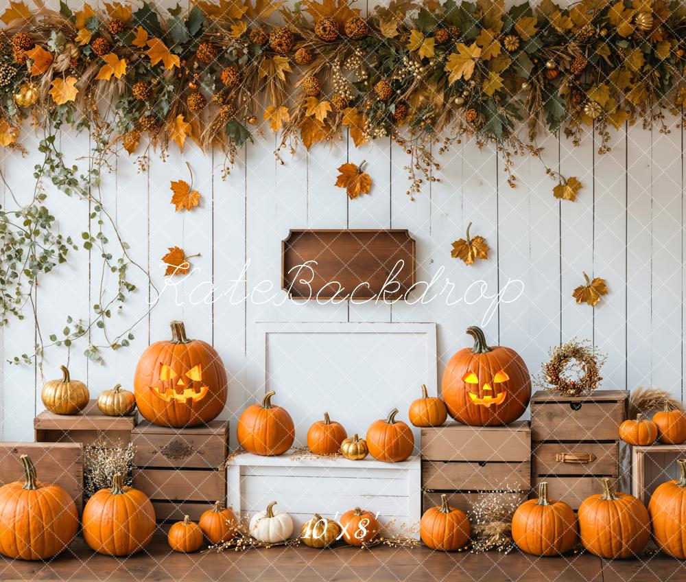 Kate Halloween Pumpkin Fall Harvest Backdrop Designed by Emetselch