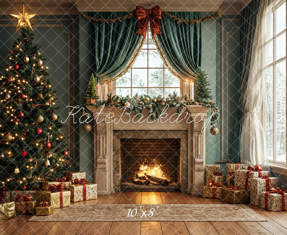 TEST Kate Christmas Tree Fireplace Gifts Window Backdrop Designed by Emetselch