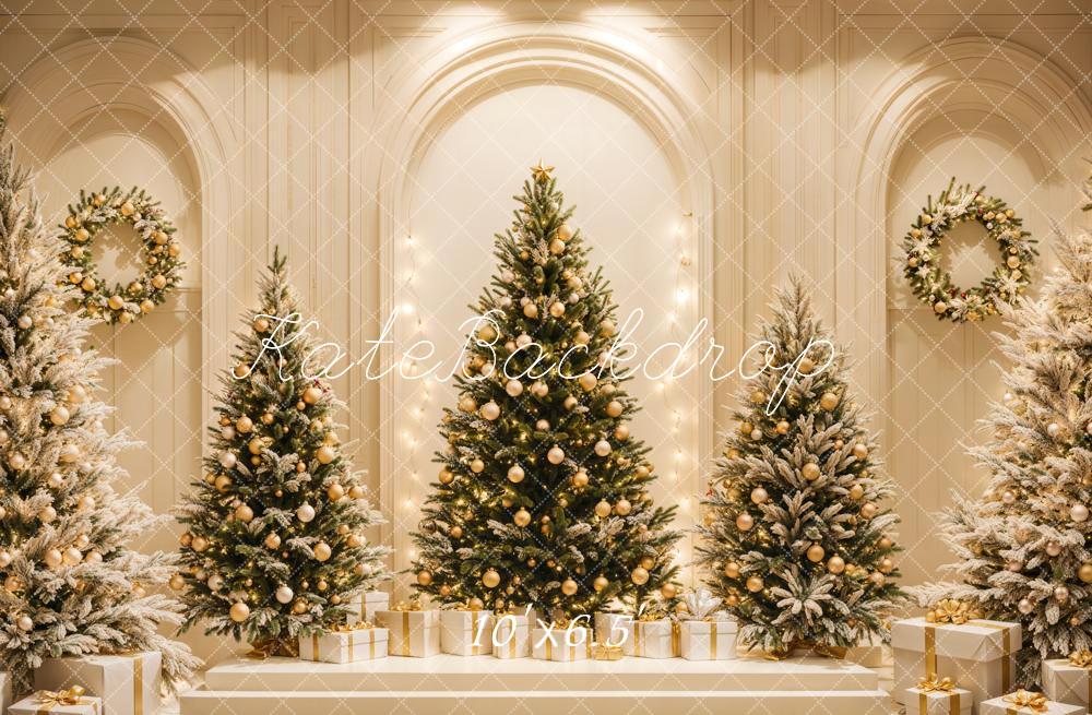 Kate Christmas Trees Retro Arch Gifts Backdrop Designed by Emetselch