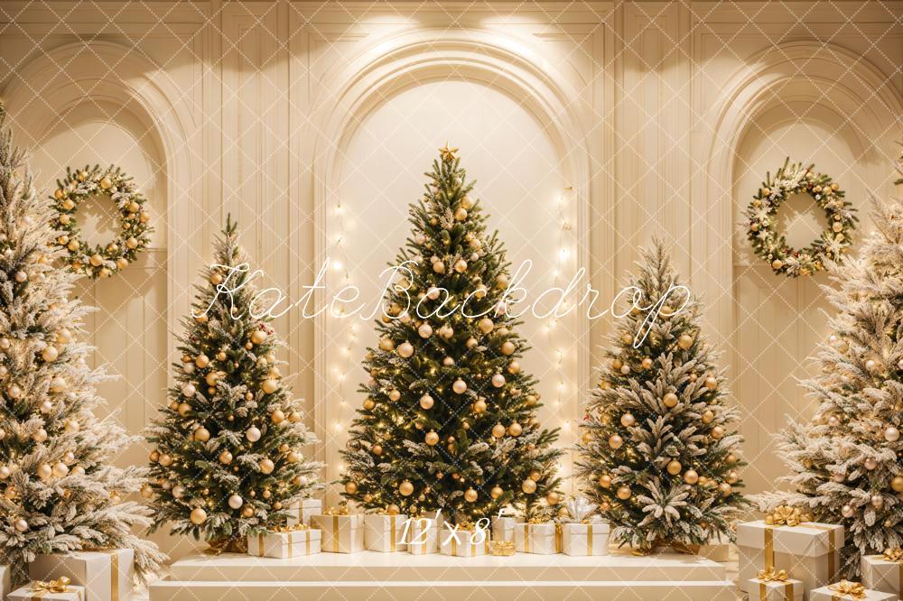 Kate Christmas Trees Retro Arch Gifts Backdrop Designed by Emetselch