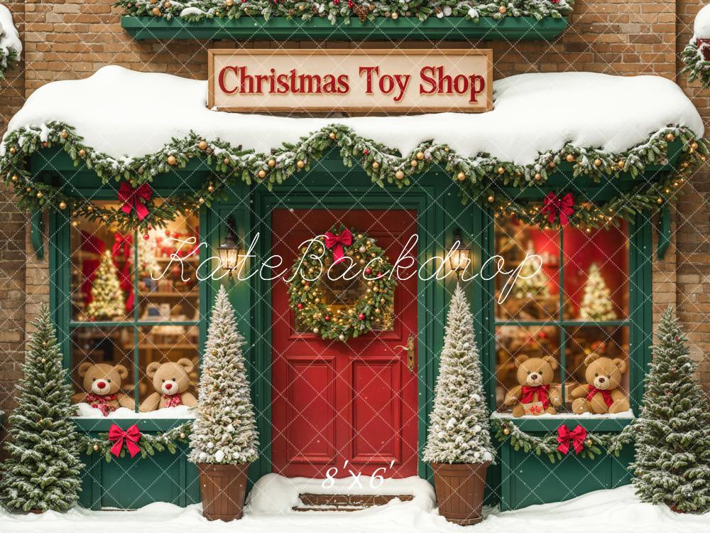 Kate Christmas Toy Shop Teddy Bears Backdrop Designed by Emetselch