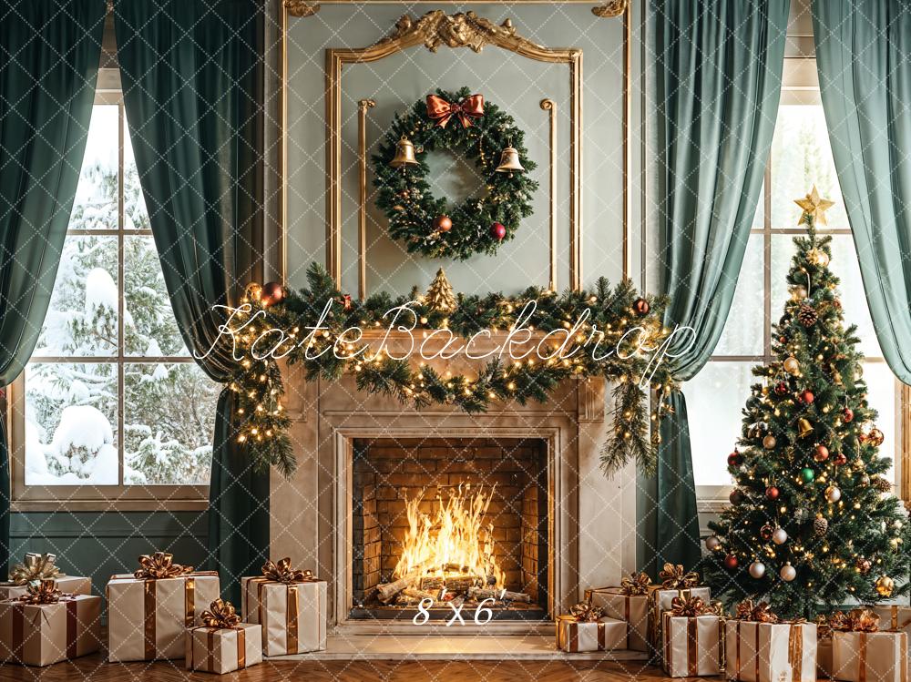 Kate Christmas Tree Fireplace Gifts Backdrop Designed by Emetselch