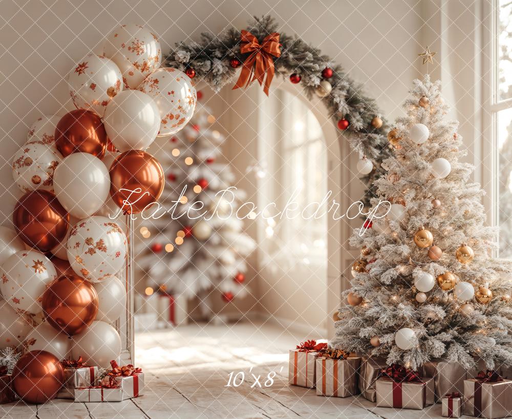 Fondo de Arco de Globos de Árbol de Navidad Diseñado por Emetselch