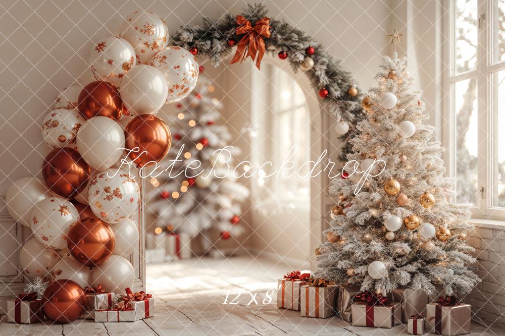 Fondo de Arco de Globos de Árbol de Navidad Diseñado por Emetselch