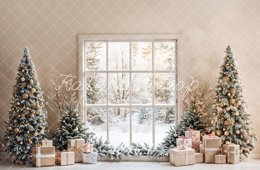 Kate Christmas Trees Window Gift Box Backdrop Designed by Emetselch