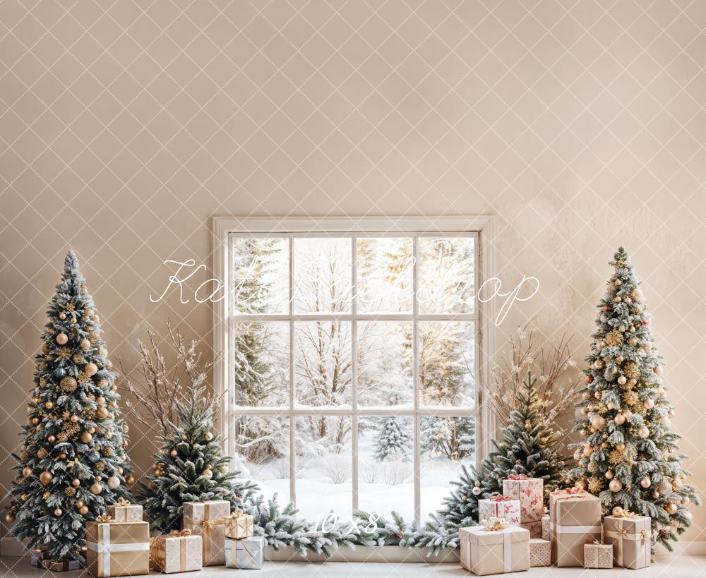 Fondo de Caja de Regalo de Ventana de Árboles de Navidad Diseñado por Emetselch