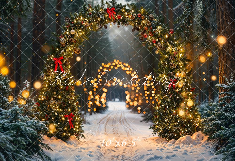 Fondo de Luces de Arco del Bosque de Navidad Diseñado por Emetselch