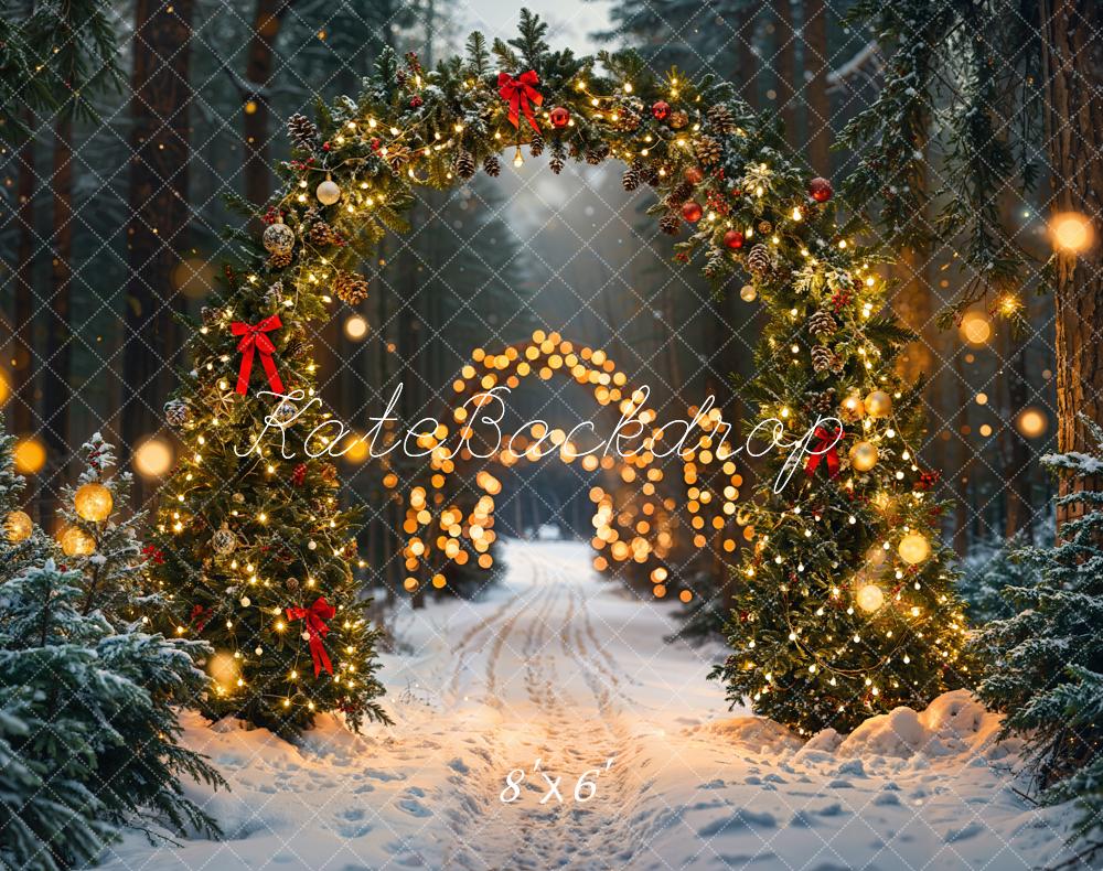 Fondo de Luces de Arco del Bosque de Navidad Diseñado por Emetselch