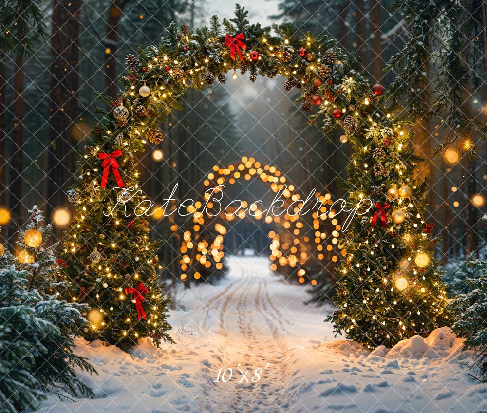 Fondo de Luces de Arco del Bosque de Navidad Diseñado por Emetselch