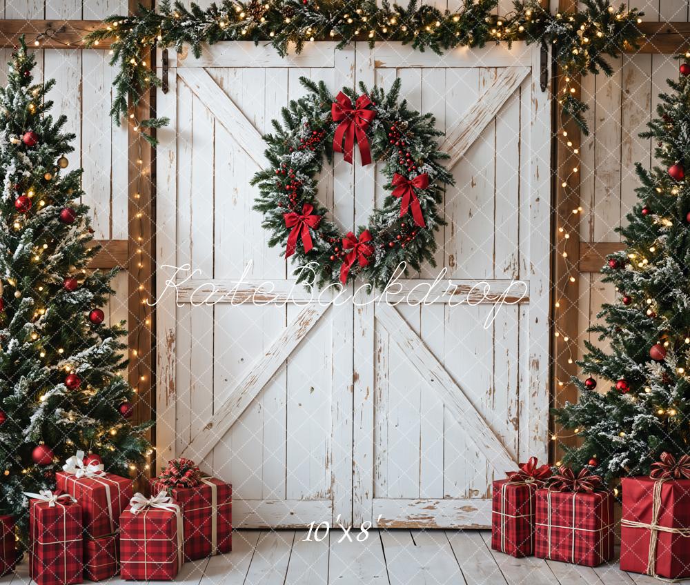 Kate Christmas Trees White Door Gifts Backdrop Designed by Emetselch