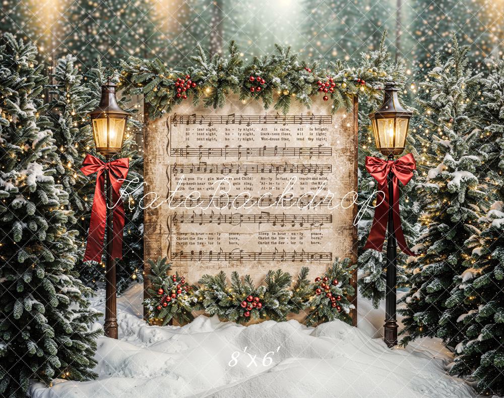 Kate Christmas Tree Music Sheet Backdrop Designed by Emetselch