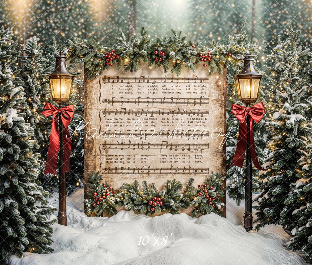 Kate Christmas Tree Music Sheet Backdrop Designed by Emetselch