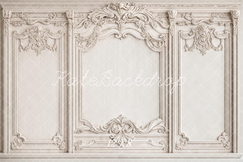 Kate Vintage White Elegant Wall Backdrop Designed by Emetselch