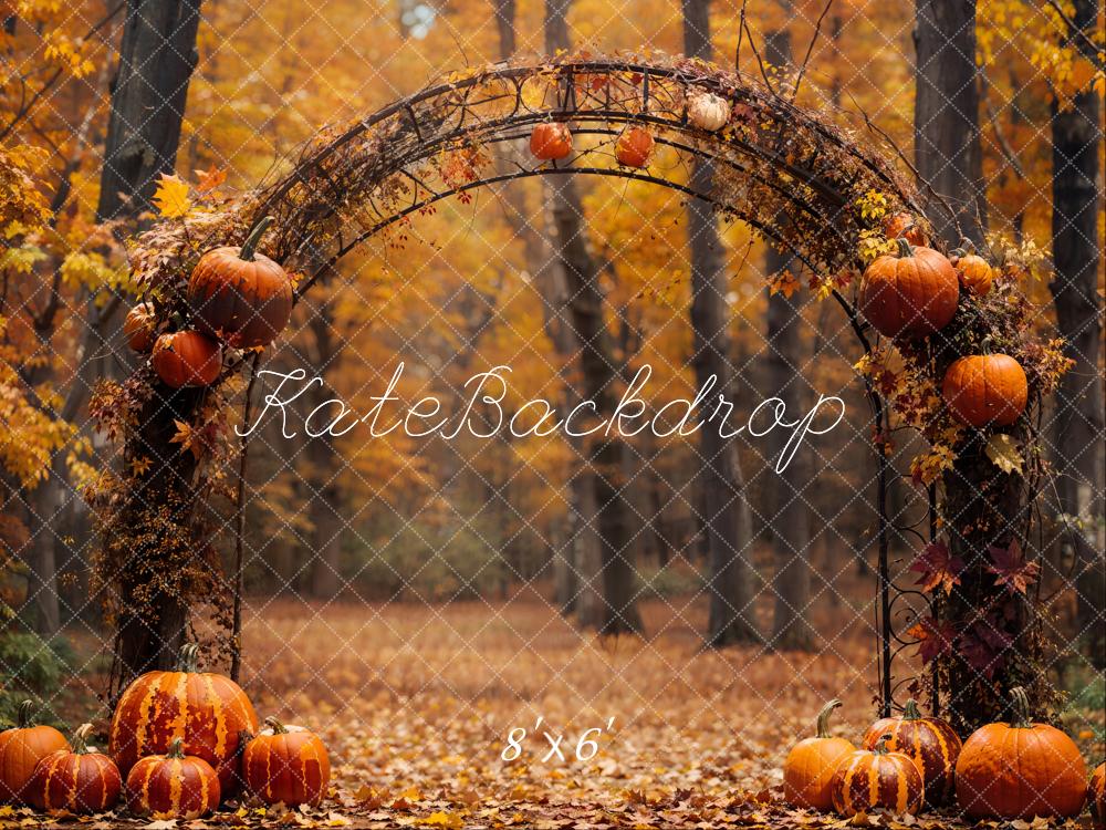 Kate Fall Pumpkin Arch Forest Backdrop Designed by Emetselch