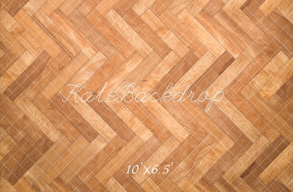 Kate Herringbone Pattern Wooden Floor Backdrop Designed by Kate Image