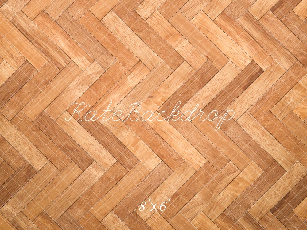 Kate Herringbone Pattern Wooden Floor Backdrop Designed by Kate Image