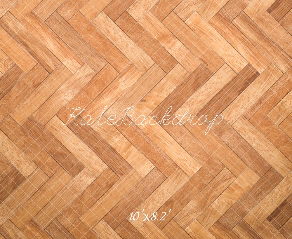 Kate Herringbone Pattern Wooden Floor Backdrop Designed by Kate Image