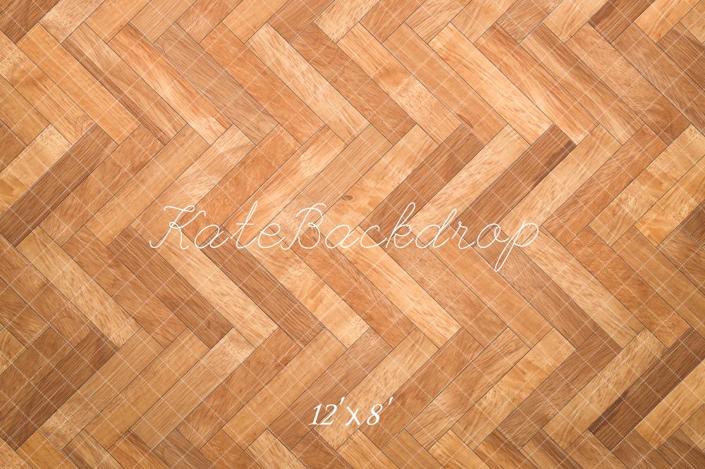 Kate Herringbone Pattern Wooden Floor Backdrop Designed by Kate Image