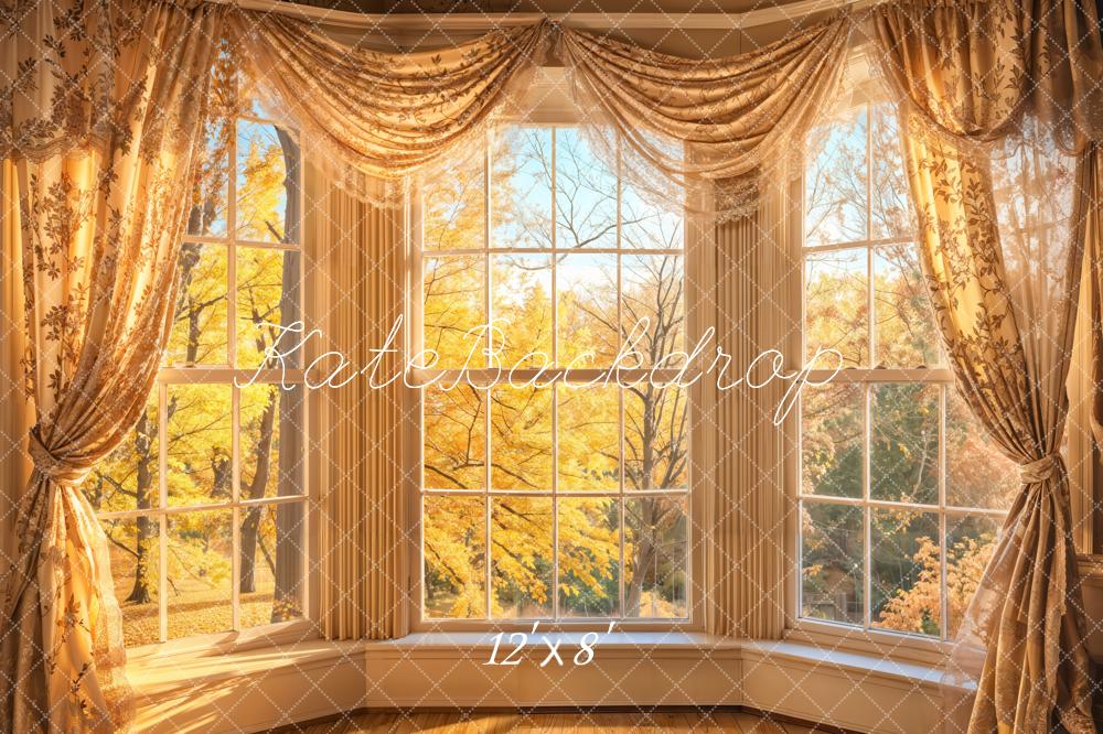 Kate Fall Sunlight Window Curtain Backdrop Designed by Emetselch