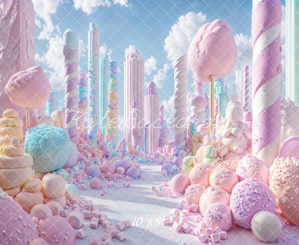 Fantasy Candyland Pastel Lollipop Foto Achtergrond Designed by Emetselch