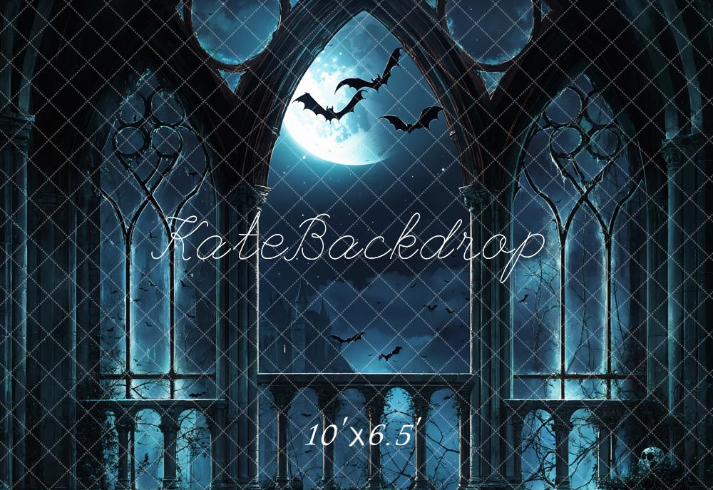 Halloween Gothic Castle Moonlight Foto Achtergrond Designed by Emetselch