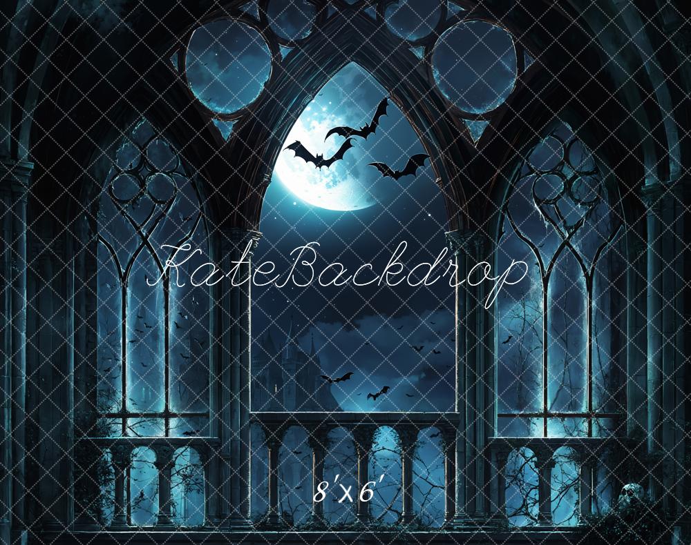 Halloween Gothic Castle Moonlight Foto Achtergrond Designed by Emetselch