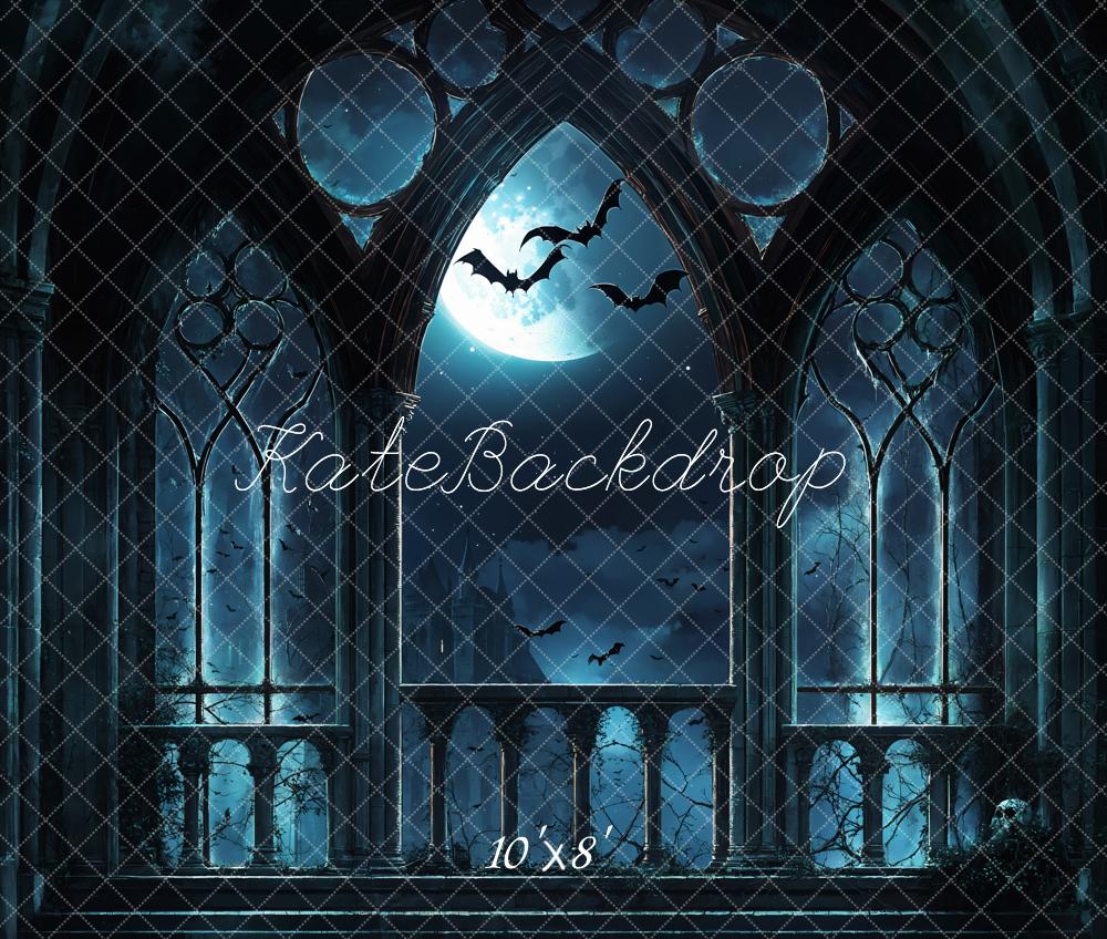 Halloween Gothic Castle Moonlight Foto Achtergrond Designed by Emetselch