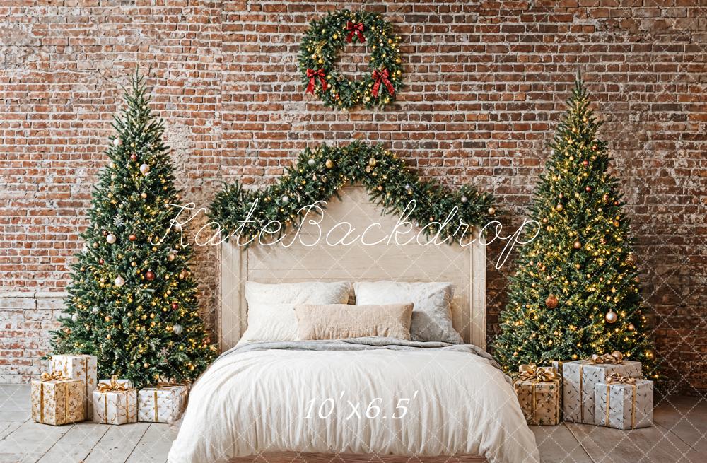 Kate Christmas Bedroom Brick Wall Backdrop Designed by Emetselch