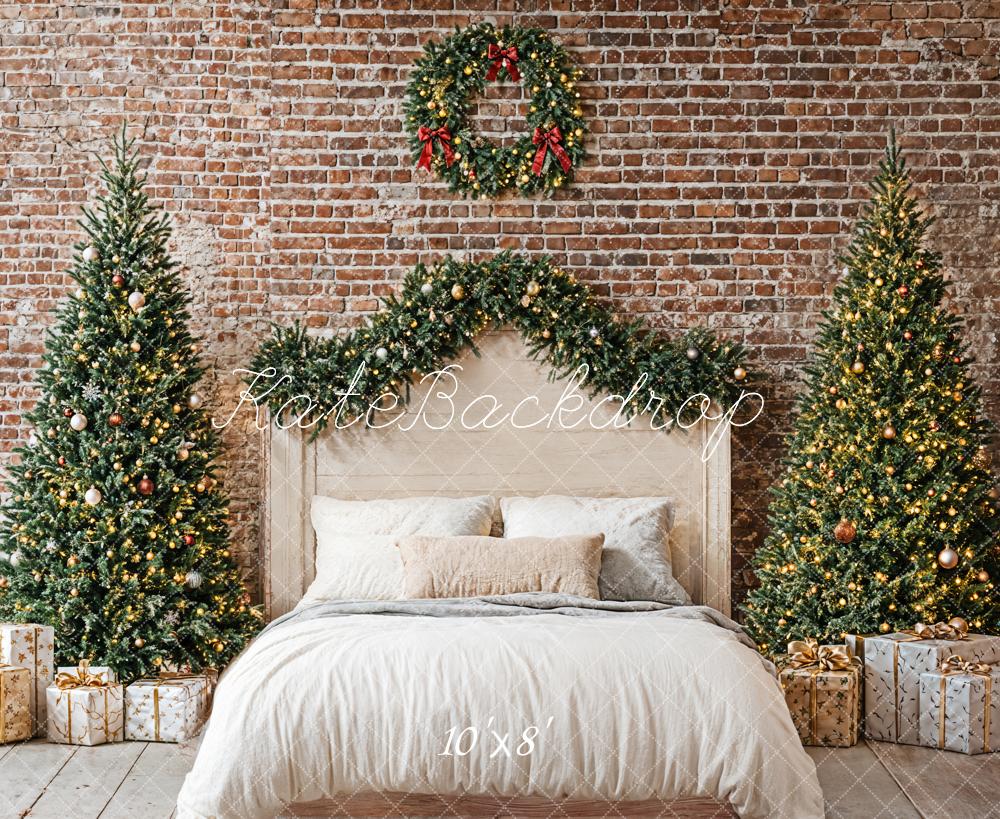 Kate Christmas Bedroom Brick Wall Backdrop Designed by Emetselch