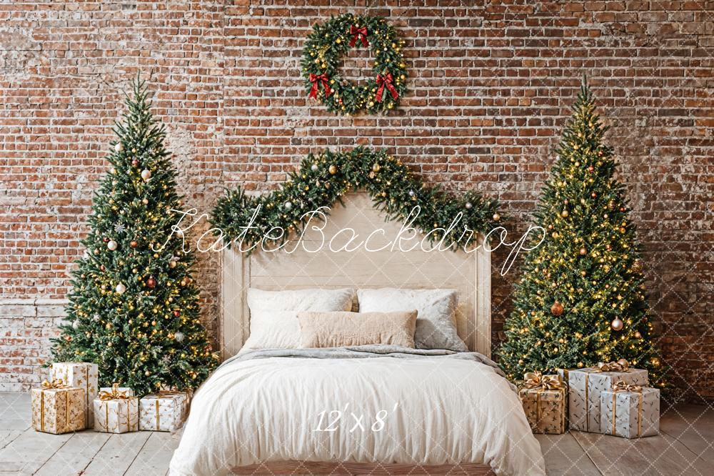 Kate Christmas Bedroom Brick Wall Backdrop Designed by Emetselch