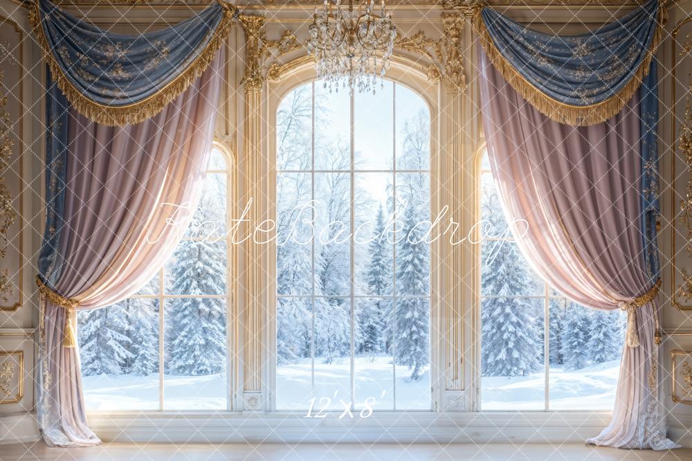 Kate Winter Wonderland Vintage Window Backdrop Designed by Emetselch