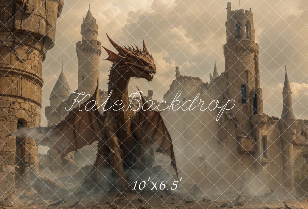 Kate Fantasy Dragon Medieval Castle Backdrop Designed by Emetselch