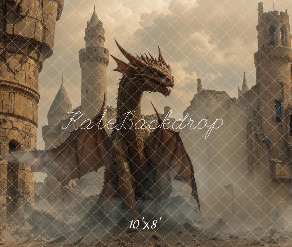 Kate Fantasy Dragon Medieval Castle Backdrop Designed by Emetselch