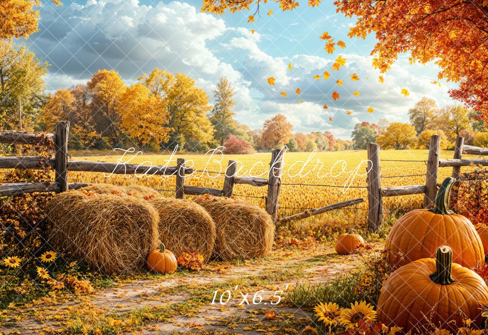 Kate Fall Harvest Pumpkin Field Backdrop Designed by Emetselch