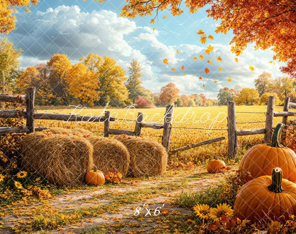 Kate Fall Harvest Pumpkin Field Backdrop Designed by Emetselch