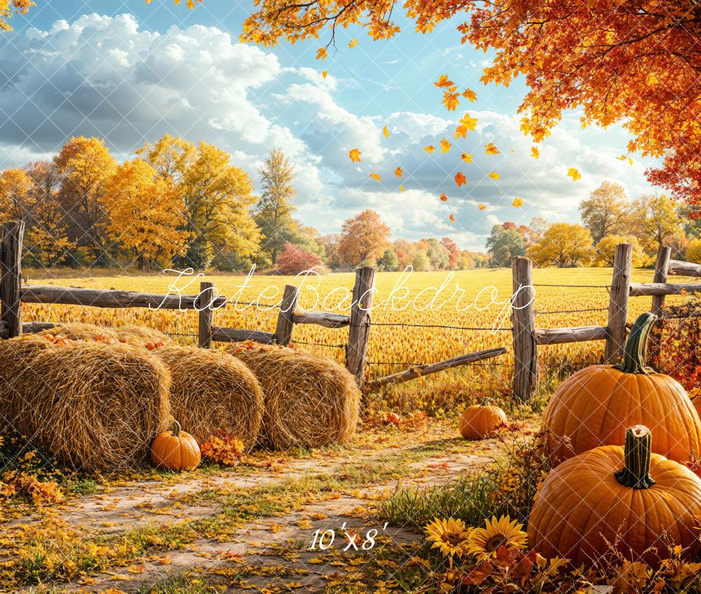 Kate Fall Harvest Pumpkin Field Backdrop Designed by Emetselch