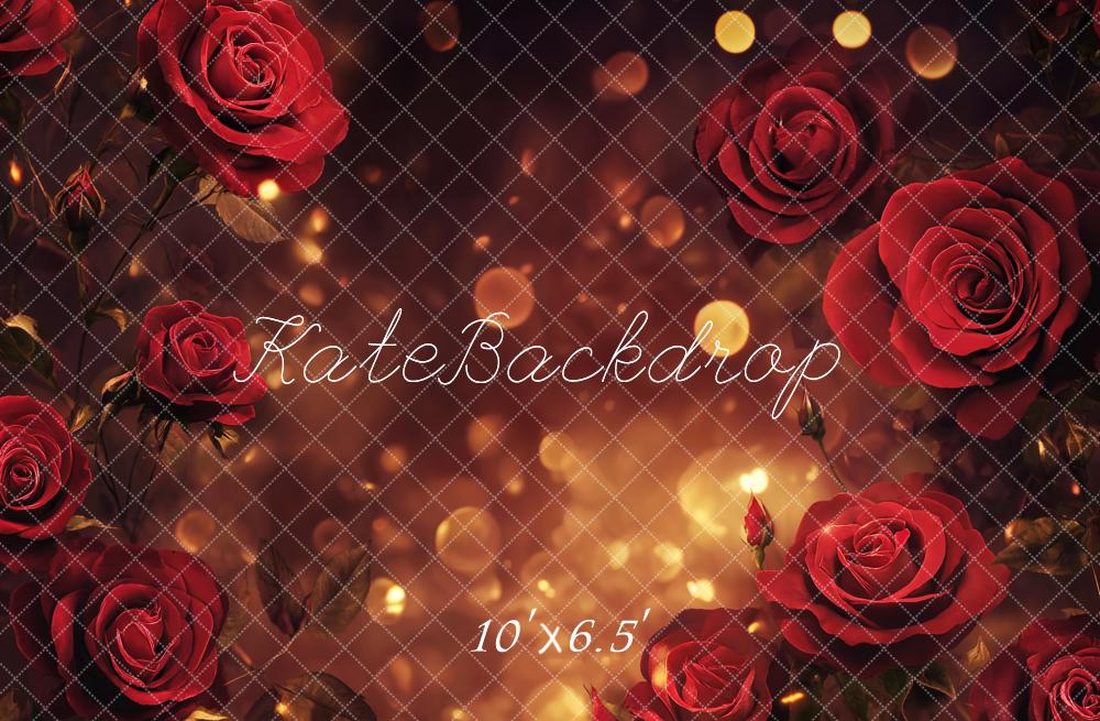 Kate Red Roses Bokeh Backdrop Designed by Emetselch