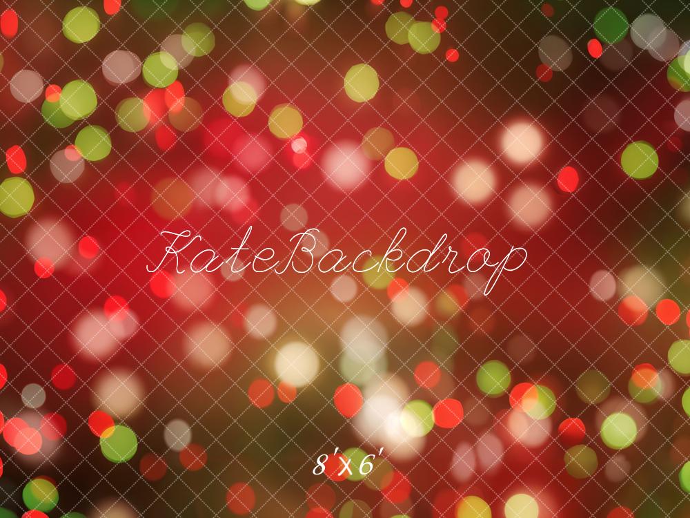 Kerst Rode Groene Bokeh Lichten Foto Achtergrond Designed by Emetselch